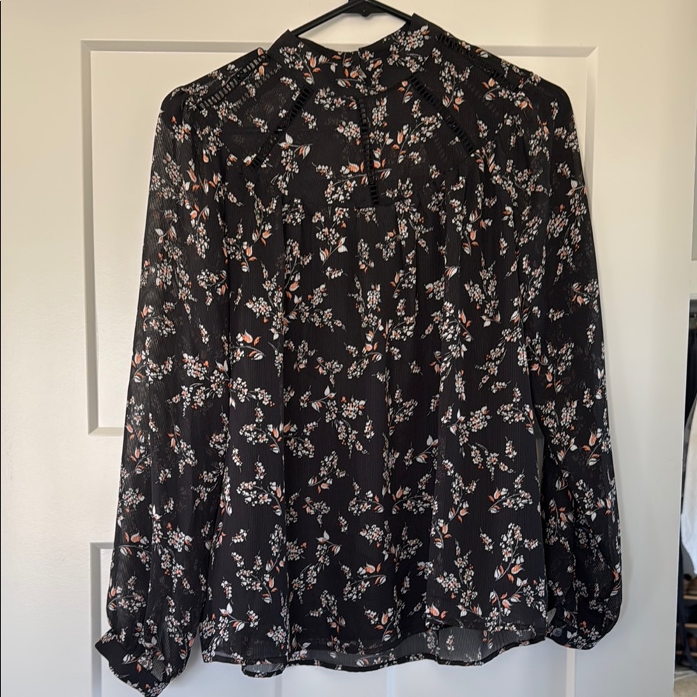 Floral Black Blouse by Ann Taylor